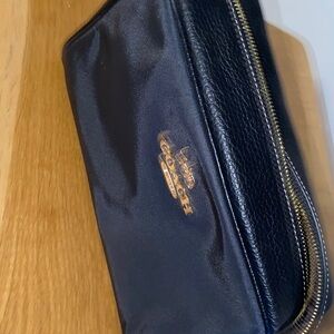 Coach Black Leather Toiletry Bag